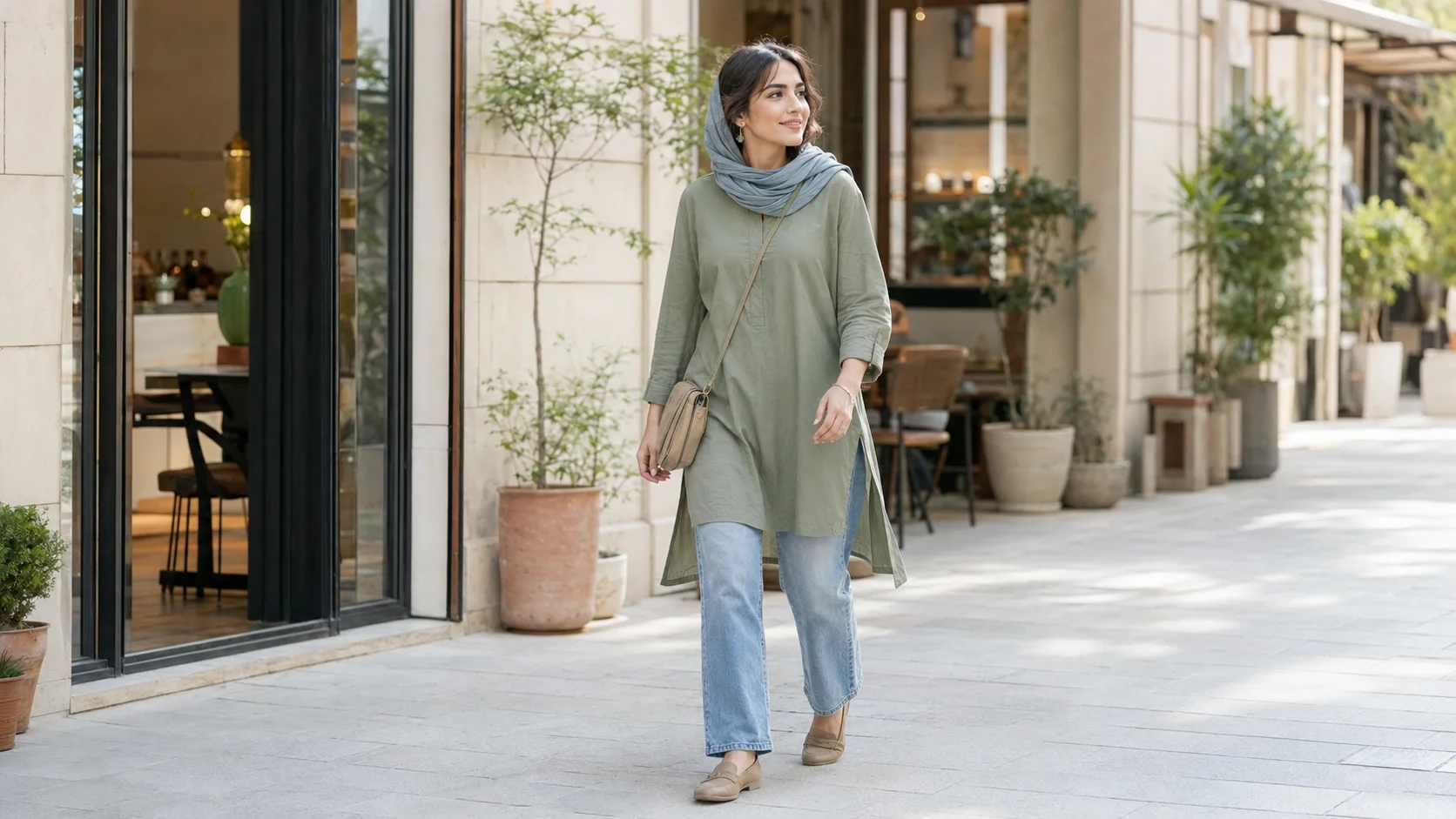 ست کردن شلوار با پیراهن تونیک راحتی و غیررسمی