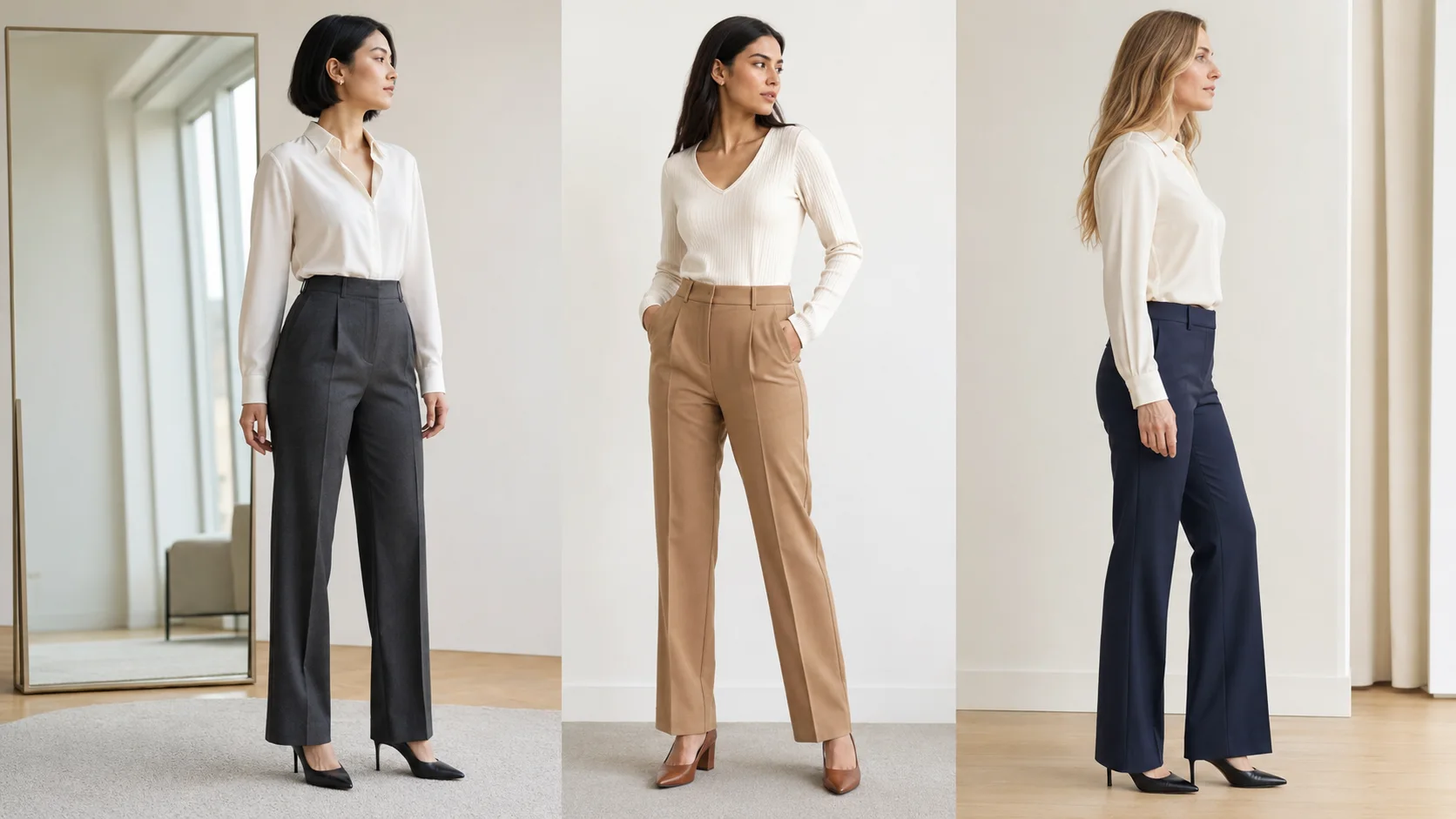 trouser-rise-and-body-proportion.png تأثیر فاق و خط کمر شلوار بر تناسب اندام زنانه