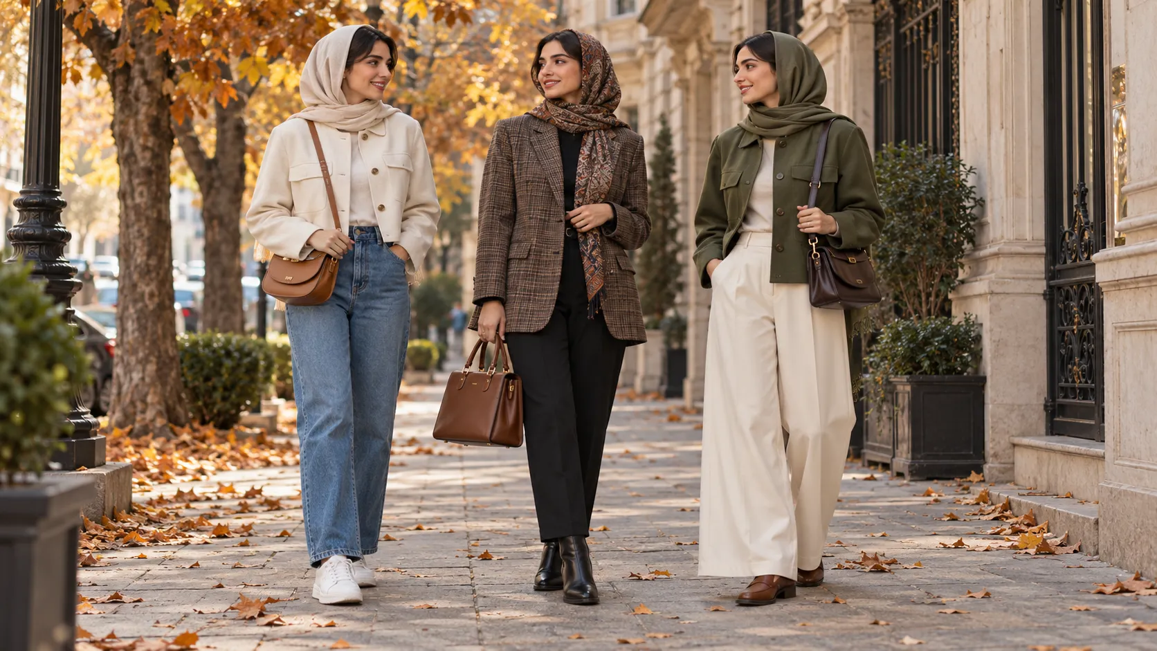 سه ایده شیک برای ست کت پاییزی زنانه با شلوار جین، پارچه‌ای و وایدلگ